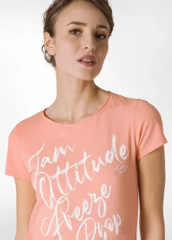 DEHA Top & T-Shirts*T-Shirt Stretch Leggera Con Grafica Arancio