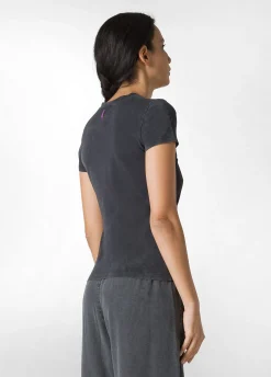 DEHA Top & T-Shirts*T-Shirt Stretch Marmorizzata Con Grafica Nero