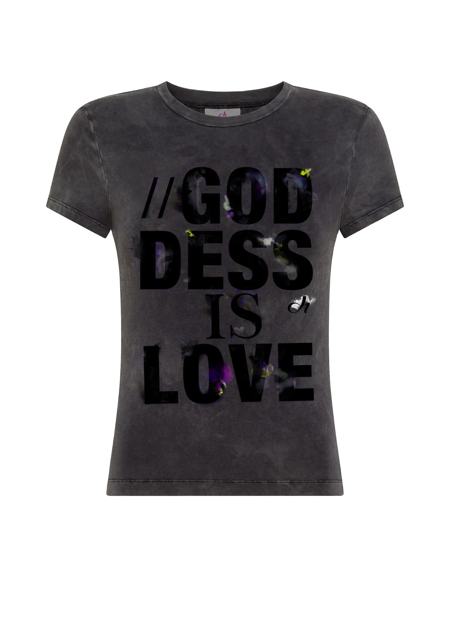 DEHA Top & T-Shirts*T-Shirt Stretch Marmorizzata Con Grafica Nero