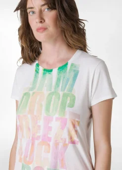 DEHA Top & T-Shirts*T-Shirt Svasata Con Scritte Bianco