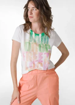 DEHA Top & T-Shirts*T-Shirt Svasata Con Scritte Bianco