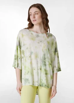 DEHA Top & T-Shirts*T-Shirt Yoga Maxi Stampata Verde