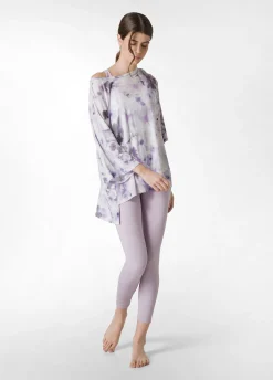 DEHA Top & T-Shirts*T-Shirt Yoga Maxi Stampata Viola