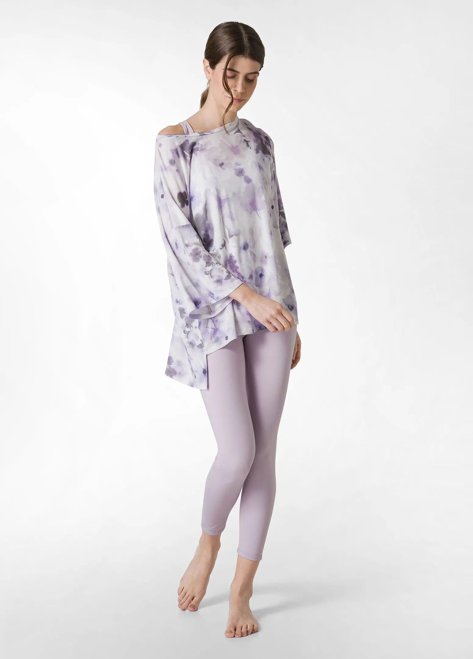 DEHA Top & T-Shirts*T-Shirt Yoga Maxi Stampata Viola