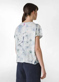 DEHA Top & T-Shirts*T-Shirt Yoga Stampata In Jersey Fiammato Blu