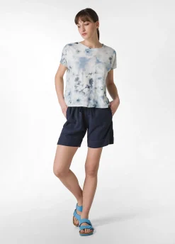 DEHA Top & T-Shirts*T-Shirt Yoga Stampata In Jersey Fiammato Blu