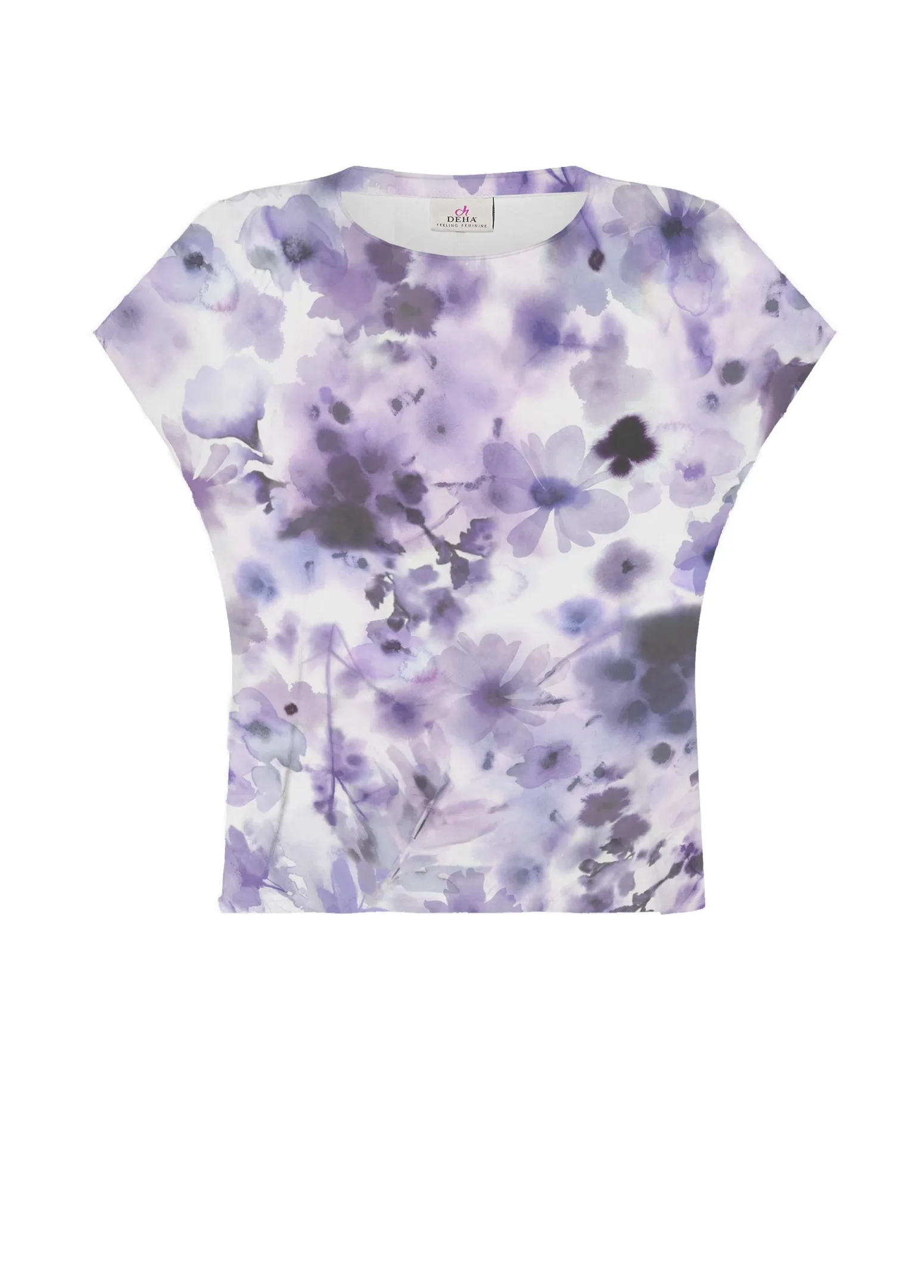 DEHA Top & T-Shirts*T-Shirt Yoga Stampata In Jersey Fiammato Viola
