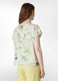 DEHA Top & T-Shirts*T-Shirt Yoga Stampata In Jersey Fiammato Verde