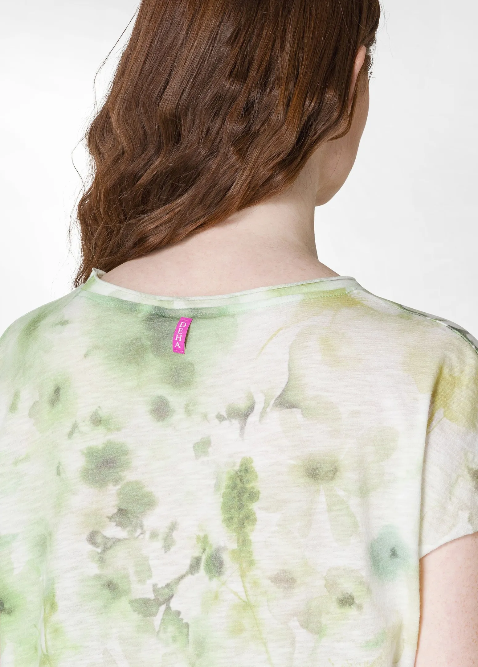 DEHA Top & T-Shirts*T-Shirt Yoga Stampata In Jersey Fiammato Verde