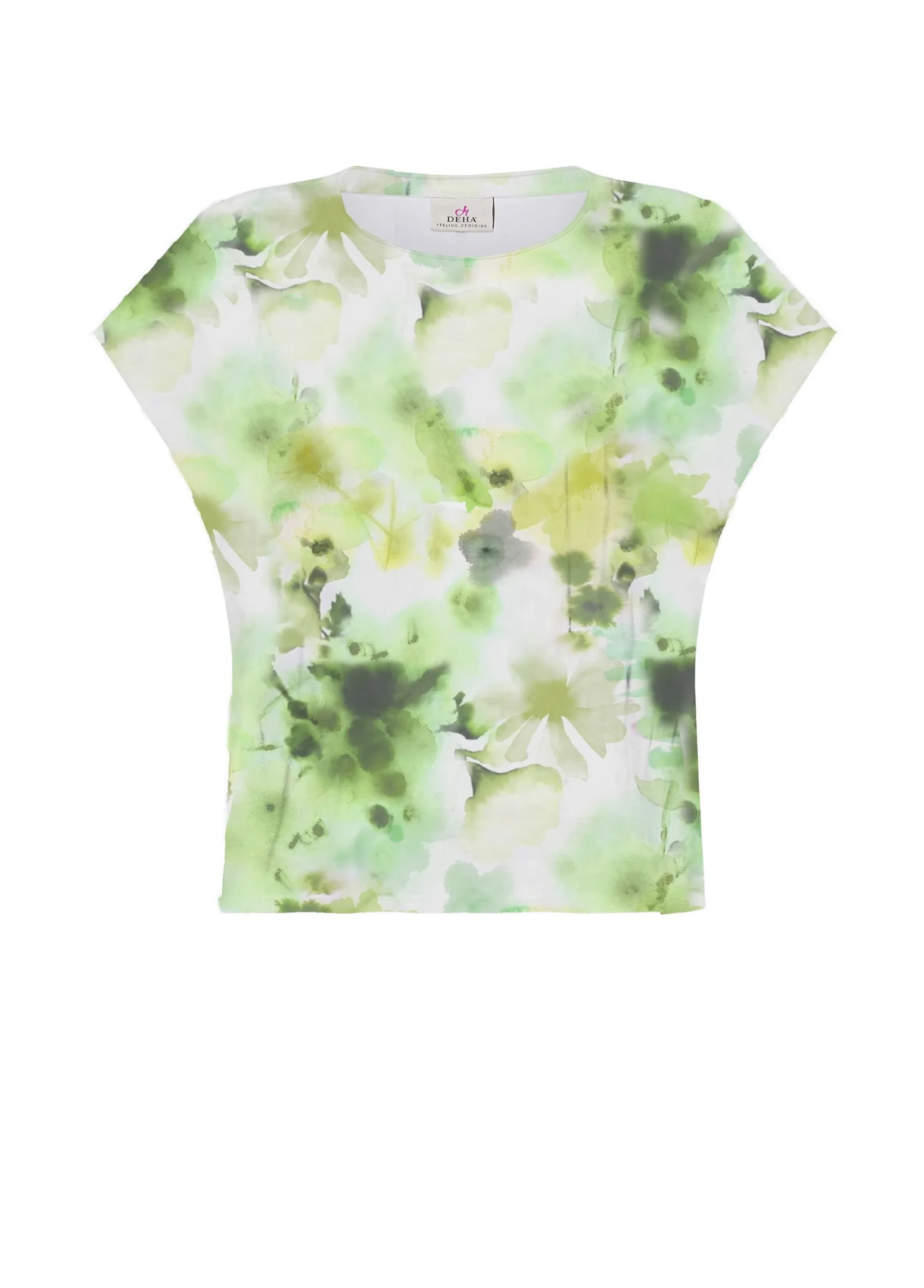 DEHA Top & T-Shirts*T-Shirt Yoga Stampata In Jersey Fiammato Verde